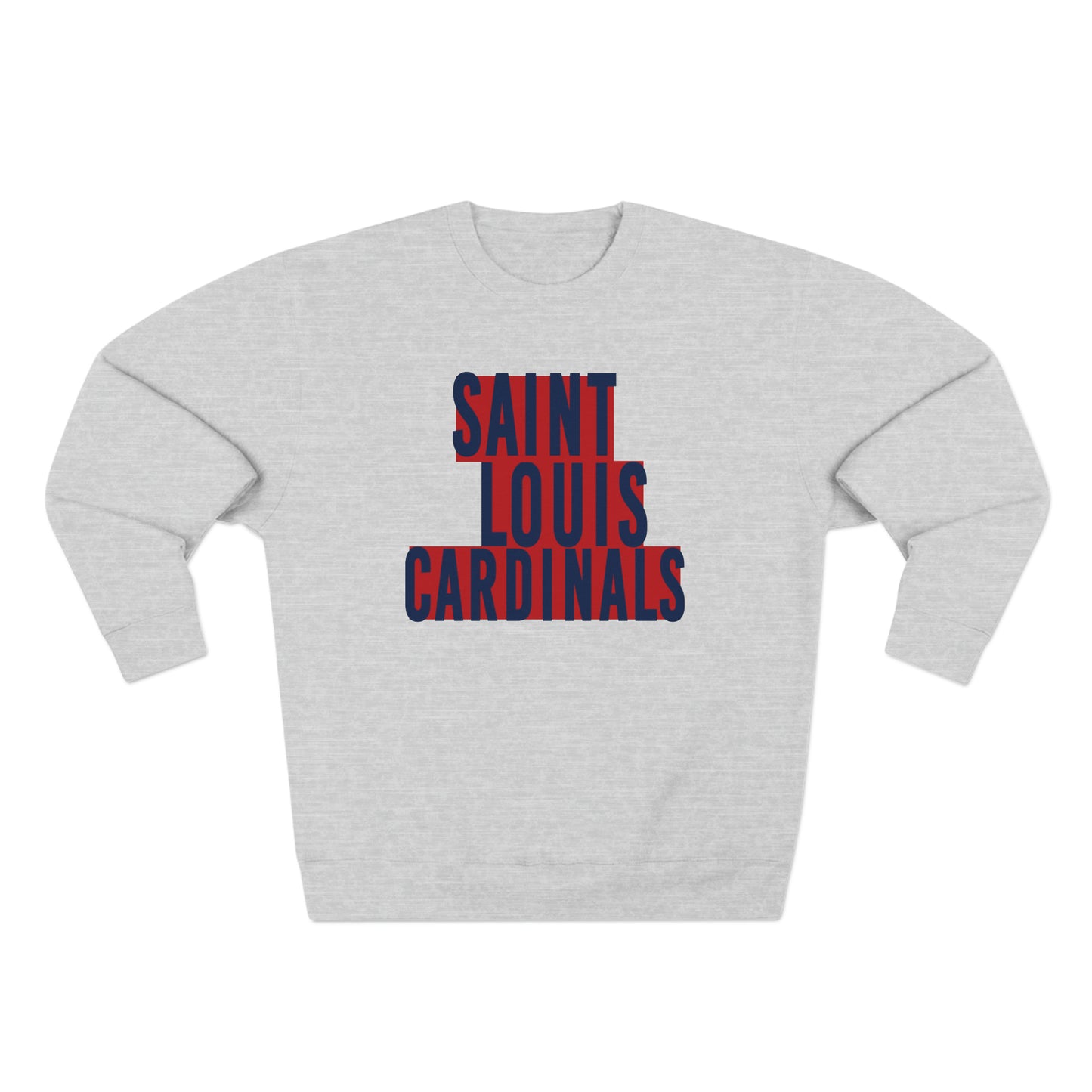 St Louis Baseball Fan Block Print Premium Crewneck Sweatshirt