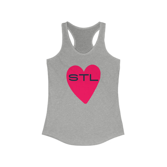 St Louis Soccer Fan "I Heart STL" Womens Racerback Tank Top Shirt