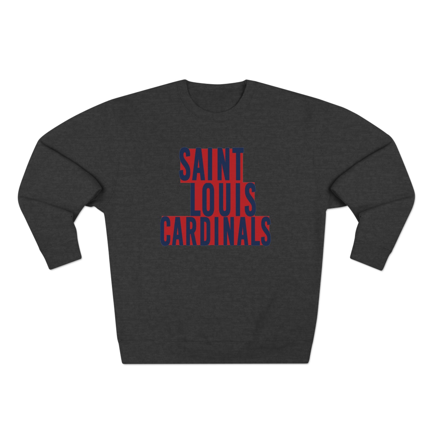 St Louis Baseball Fan Block Print Premium Crewneck Sweatshirt