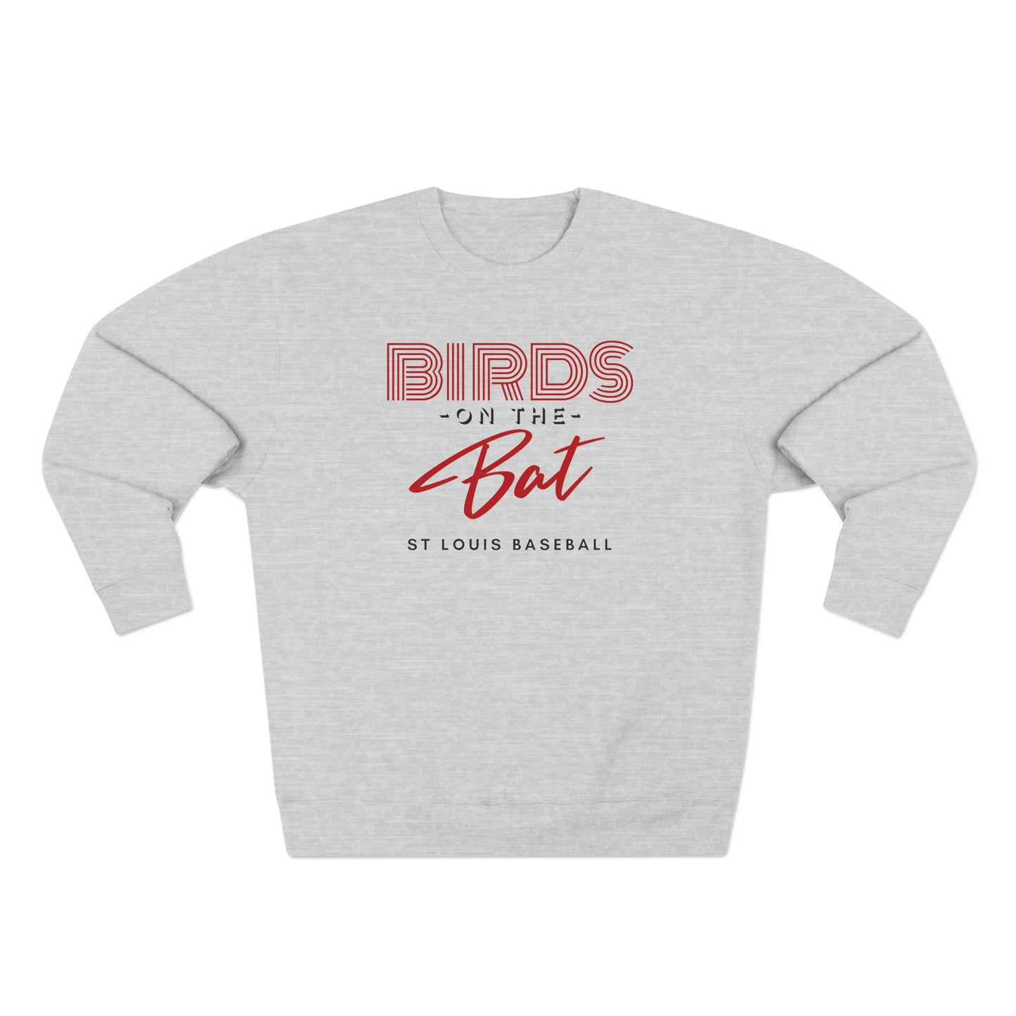 St Louis Baseball Fan "Birds on the Bat" Womens Premium Crewneck Sweatshirt