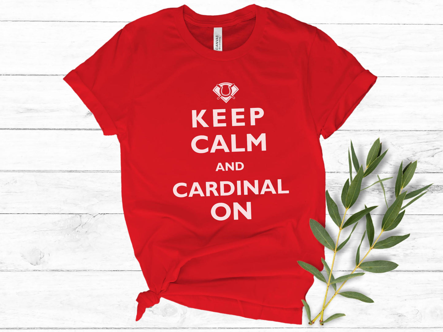 St Louis Baseball "Keep Calm and Cardinal On" Womens Tee