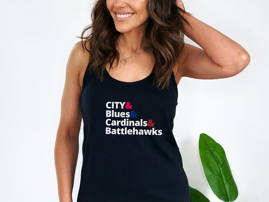 St Louis Sports Teams Fan Womens Racerback Tank Top