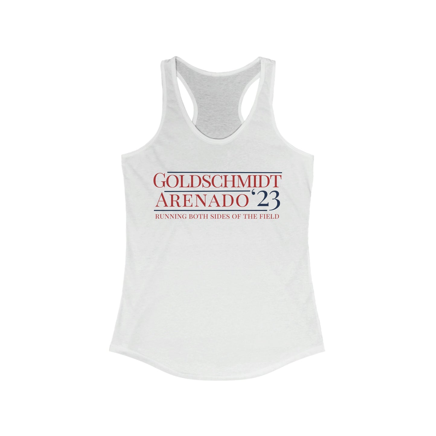 St Louis Baseball Players Goldschmidt Arenado 2023 "Running Mates" Womens Racerback Tank Top