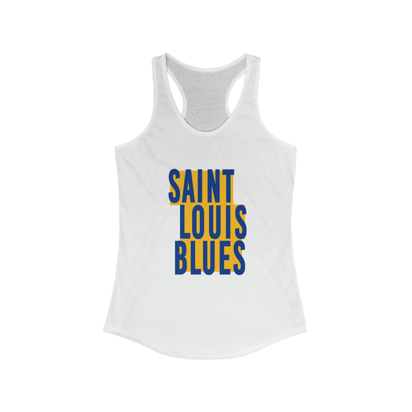 St Louis Hockey Block Text Womens Racerback Tank Top