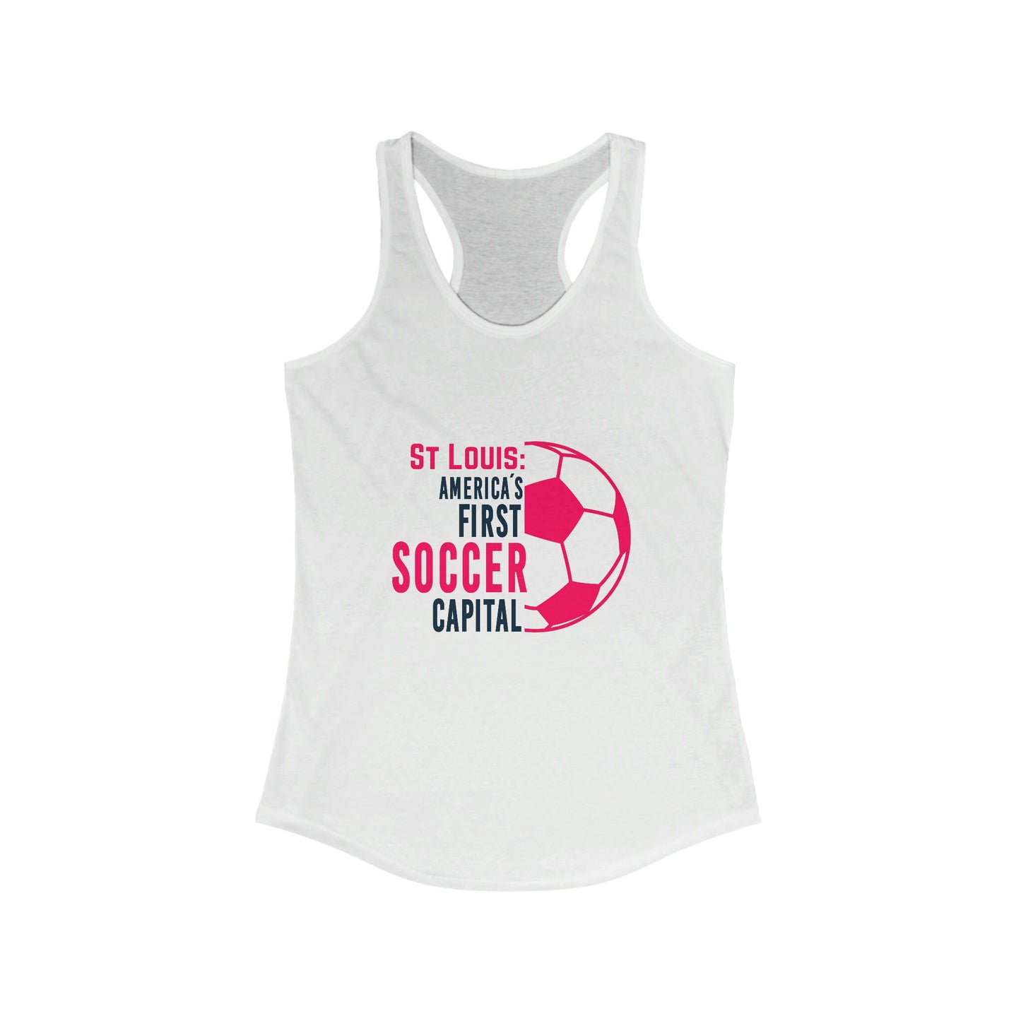 St Louis: America's First Soccer Capital Womens Racerback Tank Top