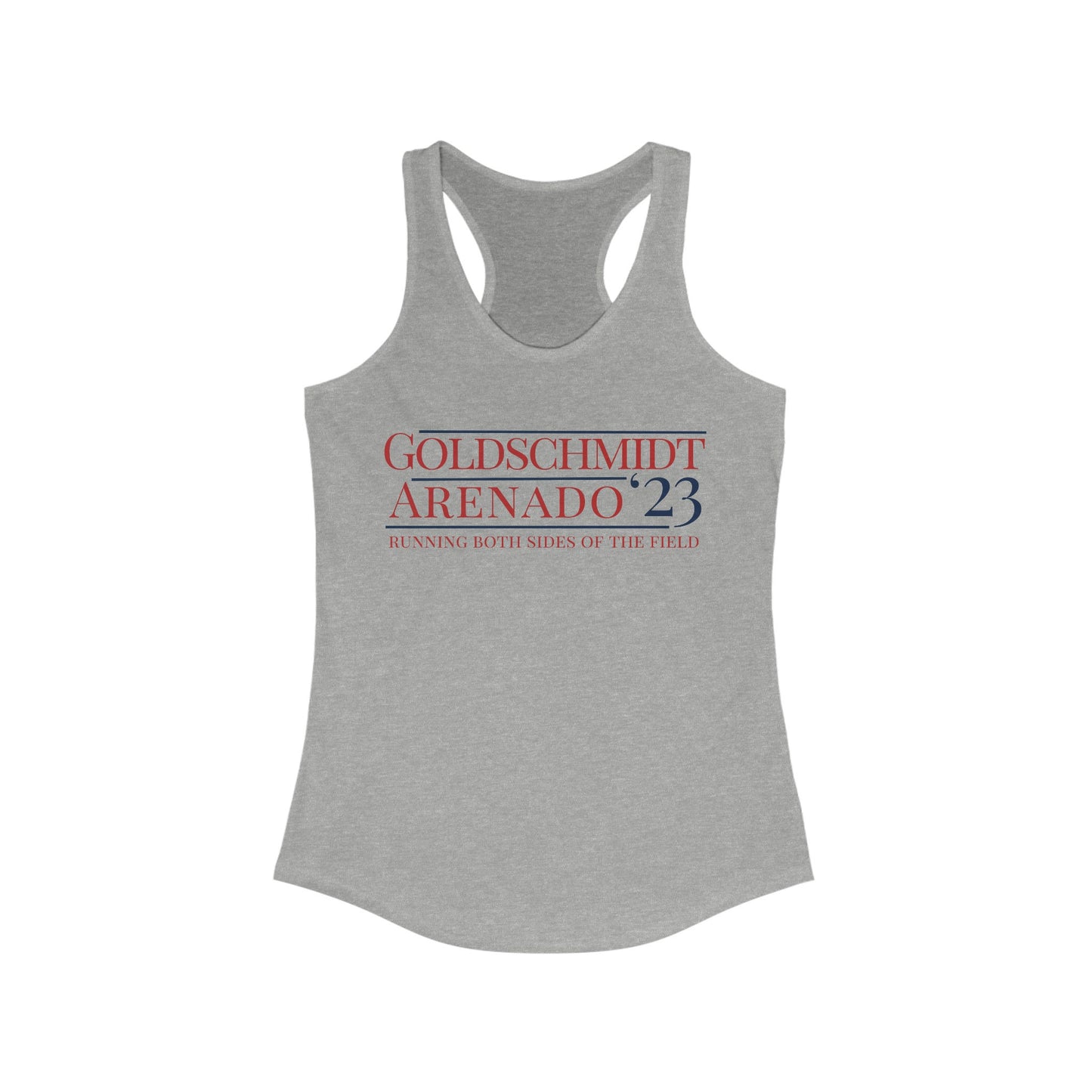 St Louis Baseball Players Goldschmidt Arenado 2023 "Running Mates" Womens Racerback Tank Top