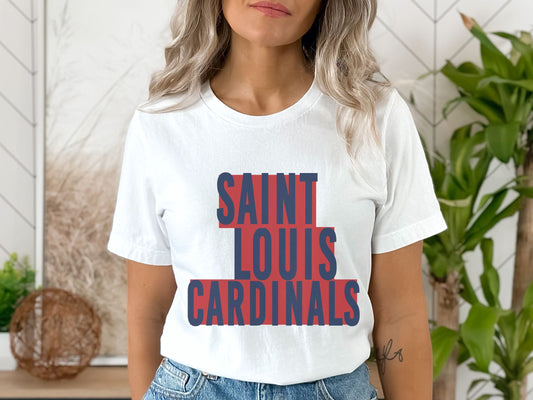 St Louis Baseball Block Text Womens Tee