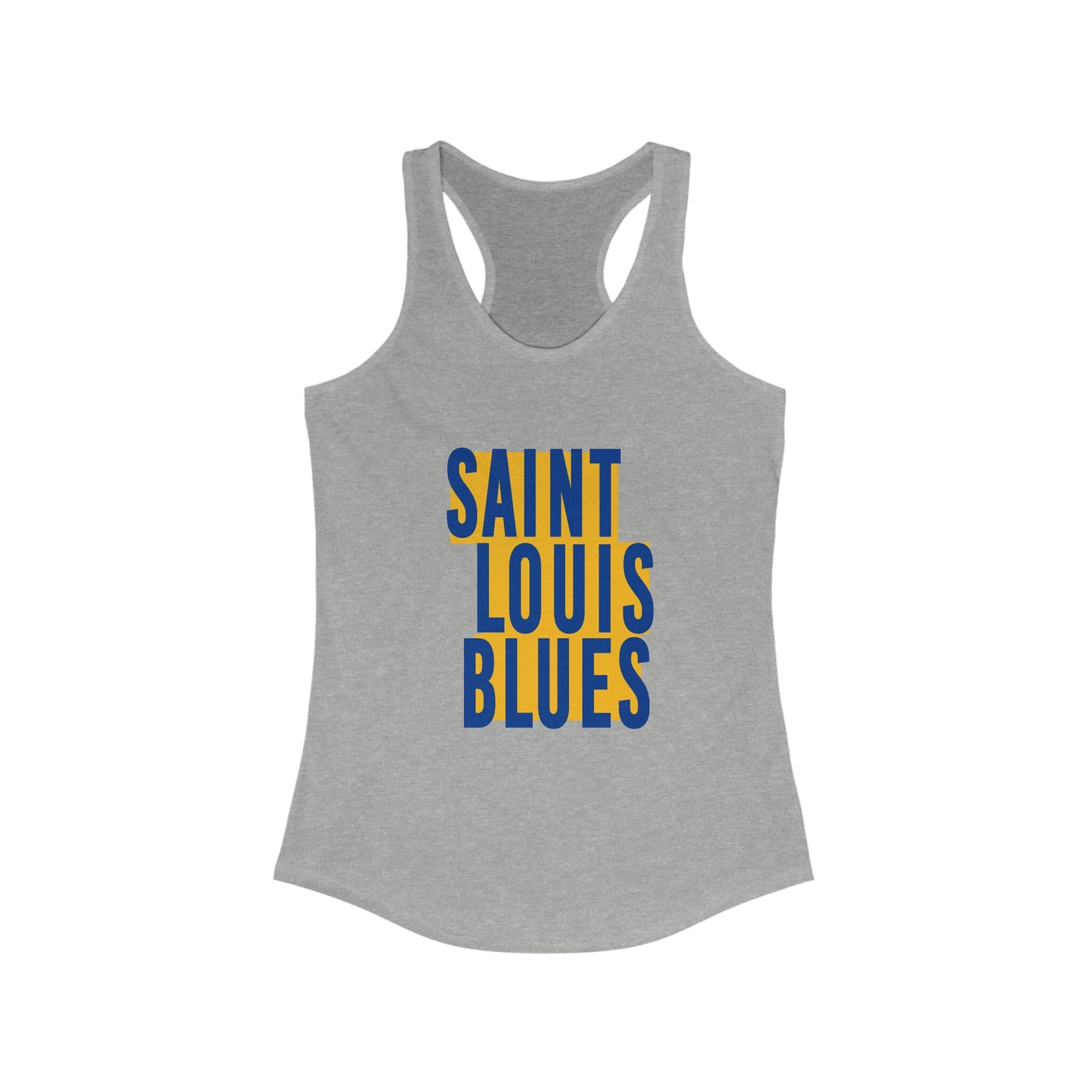 St Louis Hockey Block Text Womens Racerback Tank Top