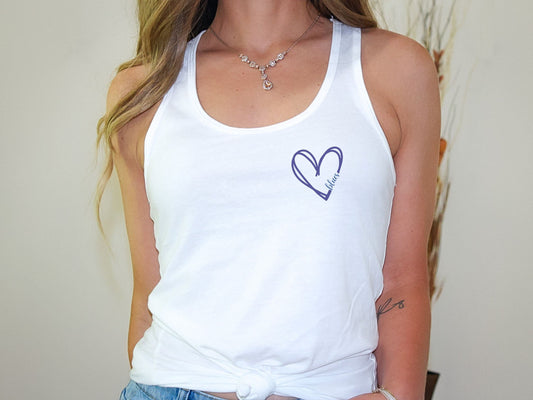 St Louis Hockey Heart Womens Racerback Tank Top