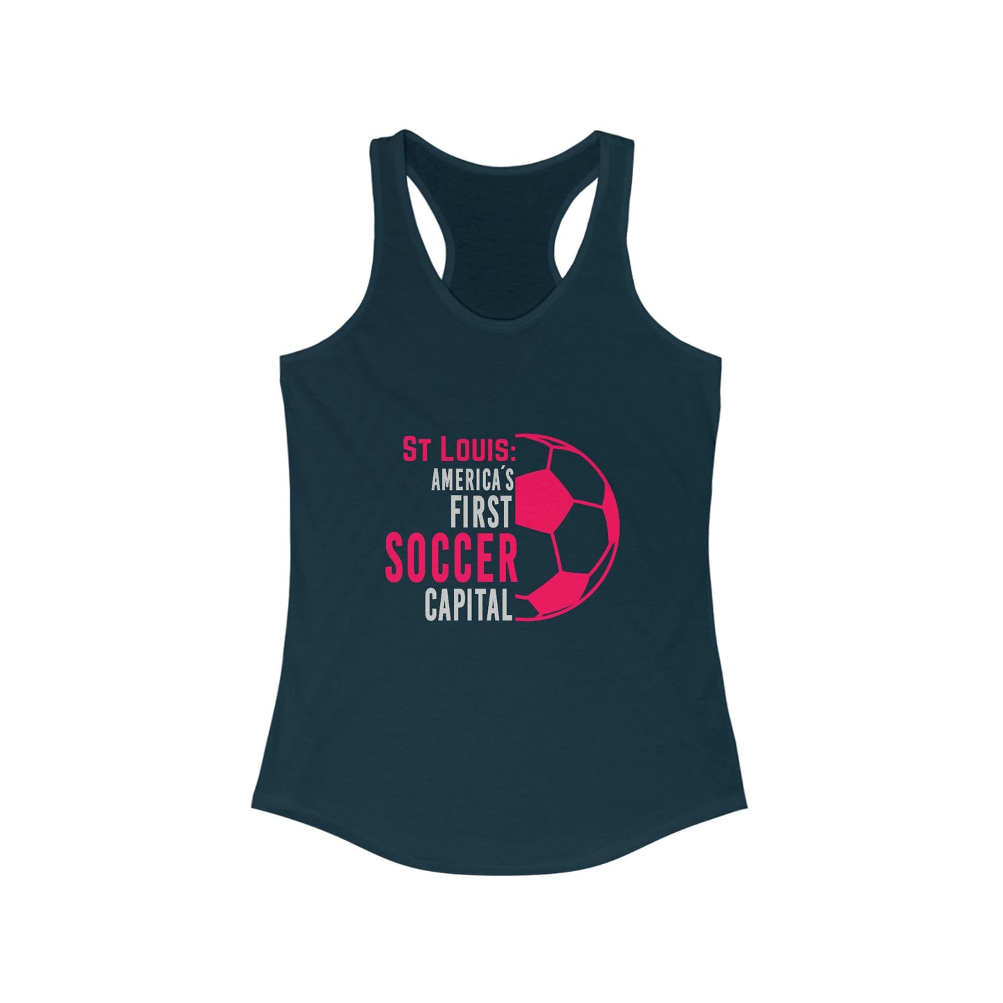 St Louis: America's First Soccer Capital Womens Racerback Tank Top