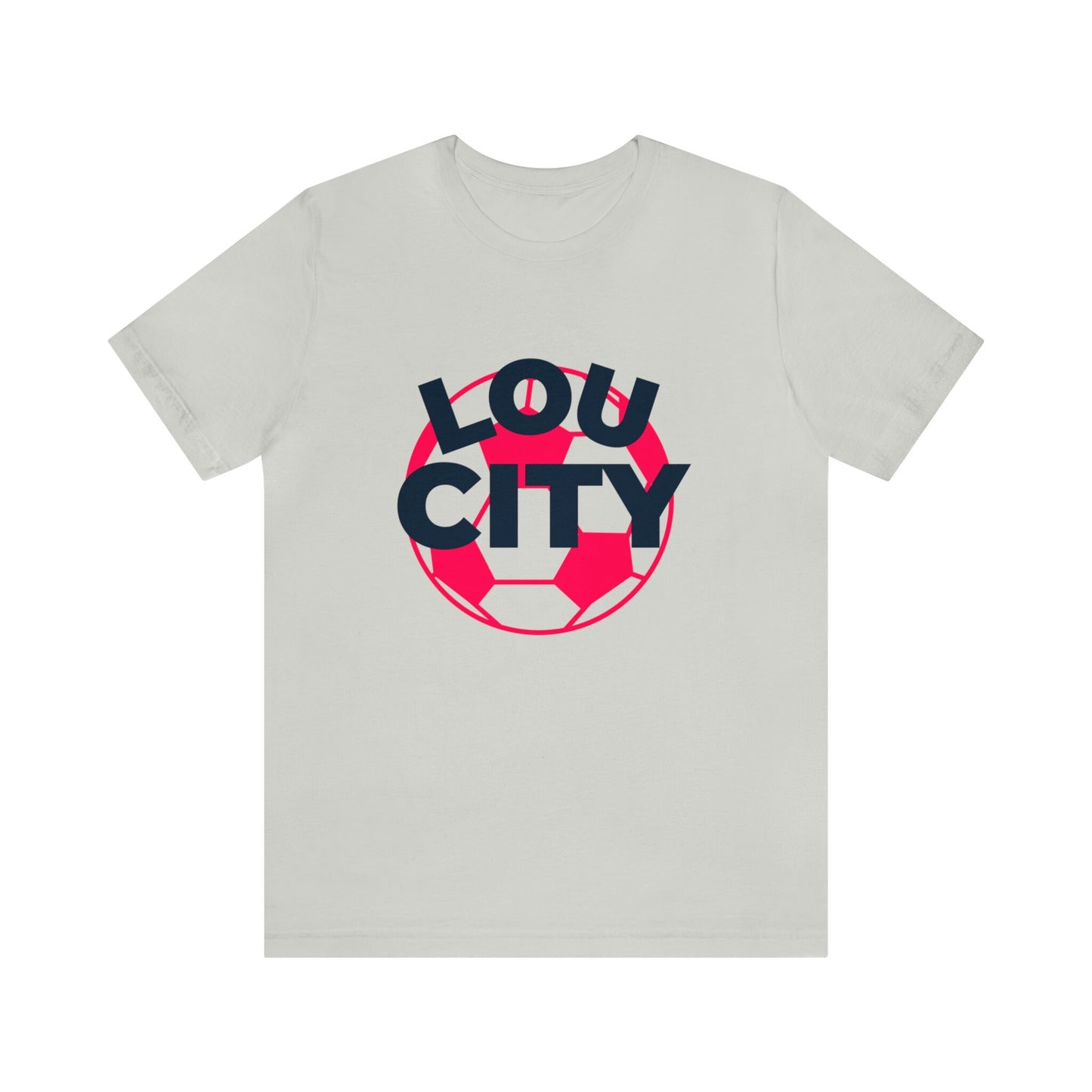 St Louis Soccer Fan "Lou City" Womens Tee, red and navy