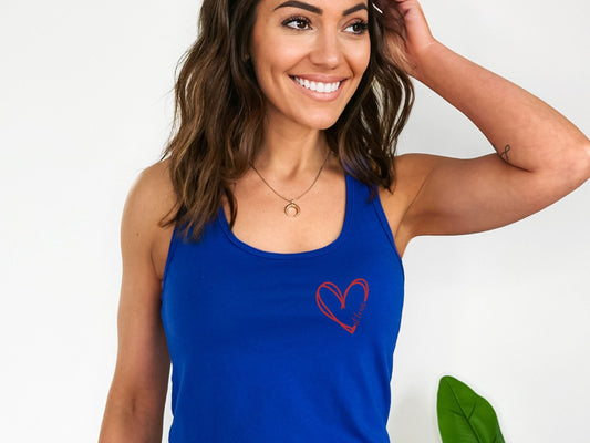 St Louis Heart Womens Racerback Tank Top